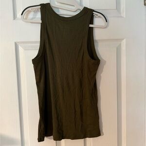 Olive Green Sleeveless Women's Top